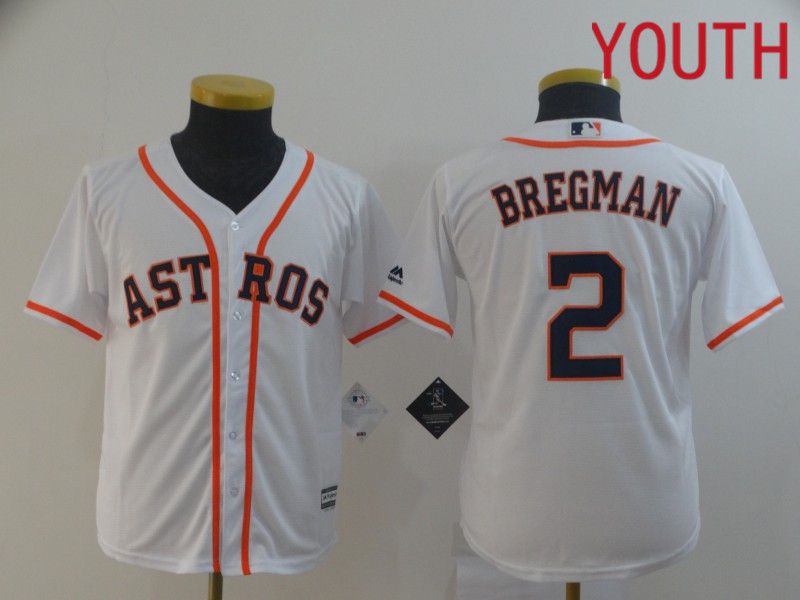 Youth Houston Astros 2 Bregman White MLB Jerseys